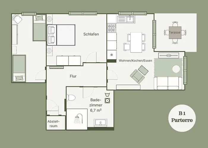 Apartment B 1 Pine Hill Familienfreundlich Mit Eigenem Fahrradabteil&eingeschränktem Haffblick *